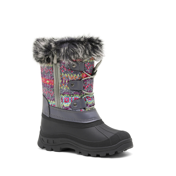 Kids Waterproof Warm Snow Boots - GREY MULTI - 3